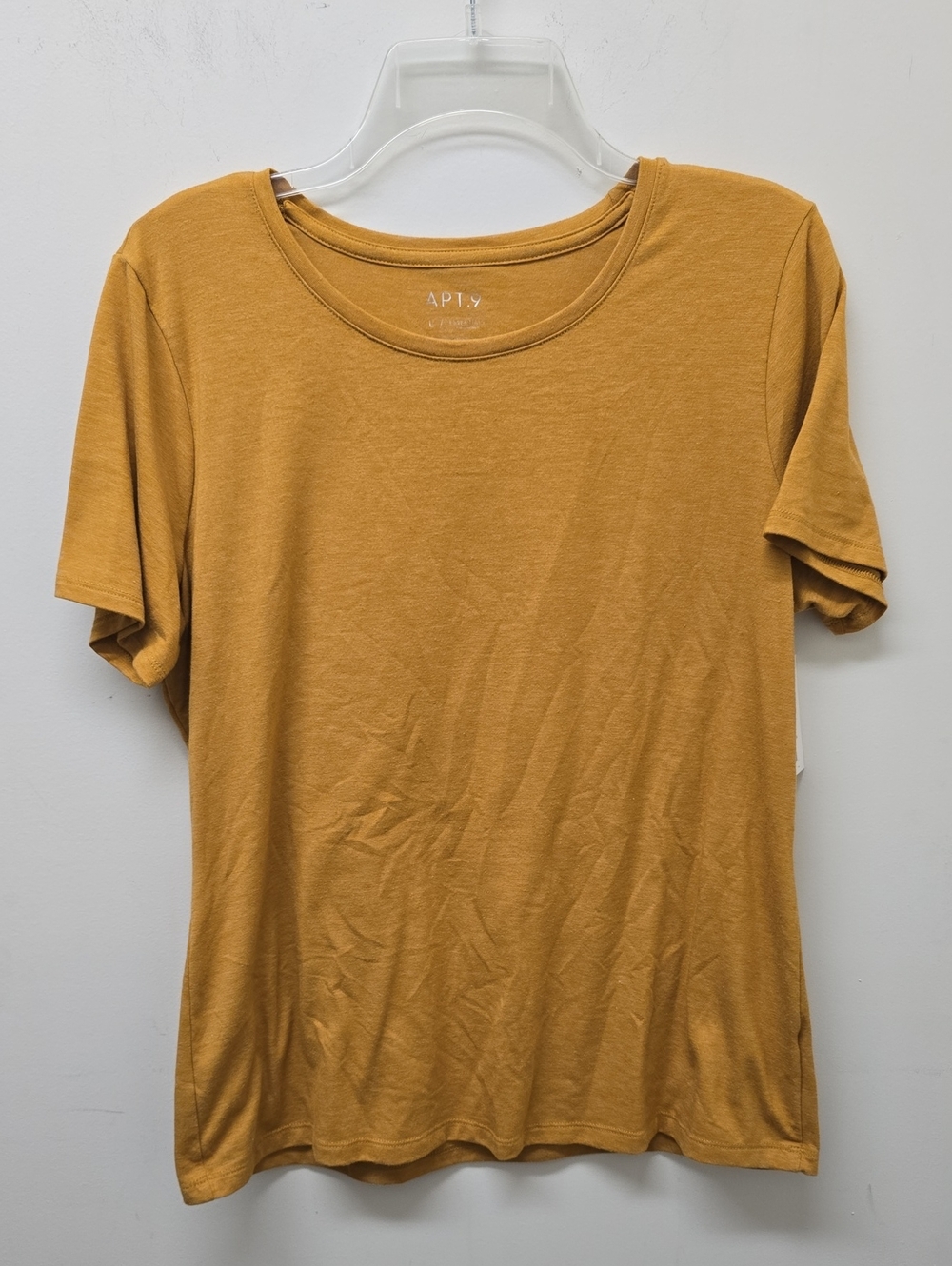 Apt. 9 Mustard Short-Sleeve Crew Neck Tee - Size L